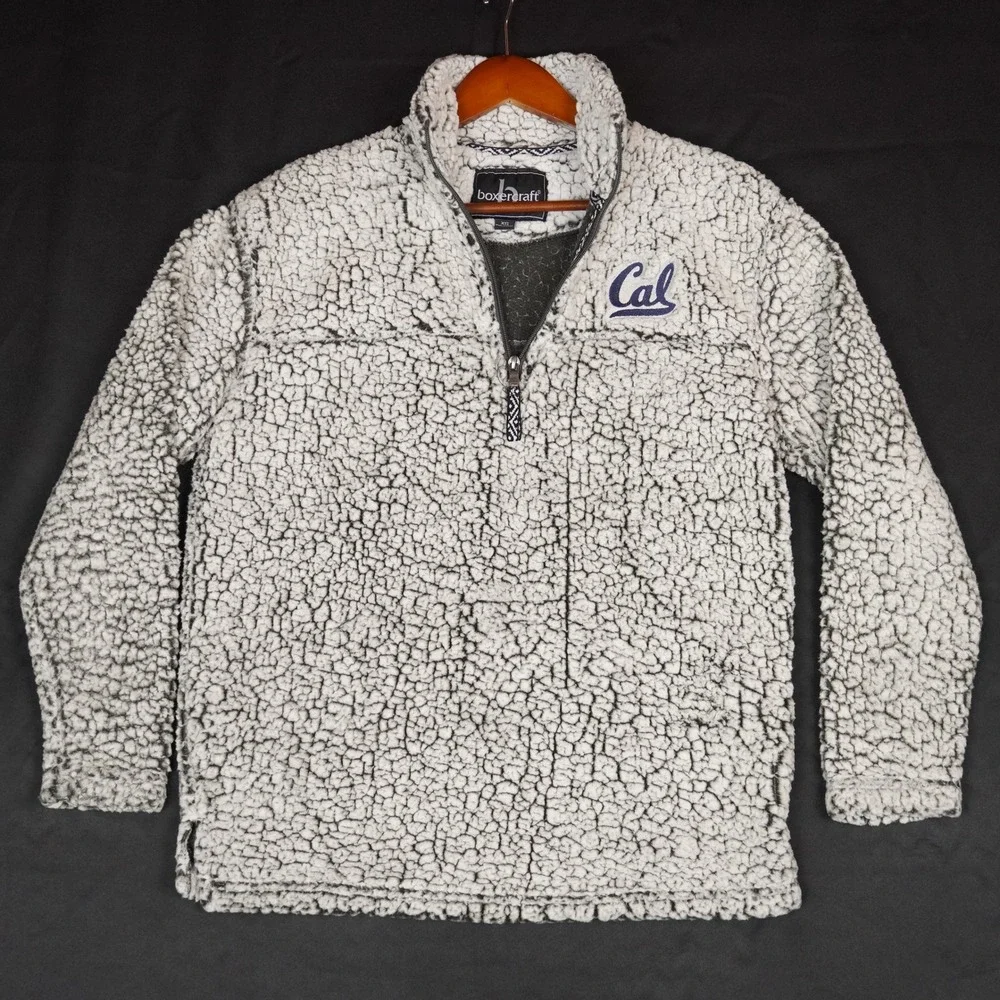 Boxercraft Sherpa Pullover Mens XS Grey Cal Berkeley Quarter Zip Fleece